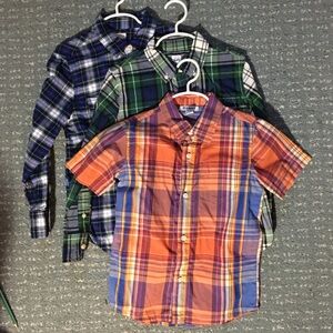 Bundle Plaid Kids Shirt - Blue, Green, and Orange 6/7